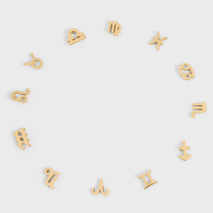 18K Gold PVD Stainless Steel Zodiac Stud Earrings