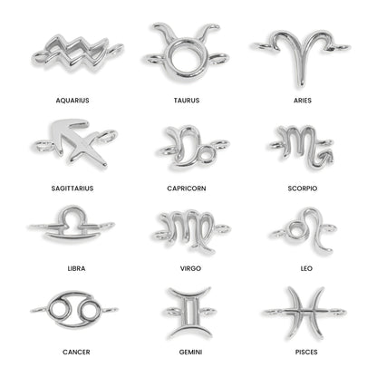 14K Gold Plated Sterling Silver Zodiac Connector Charm for Permanent Jewelry