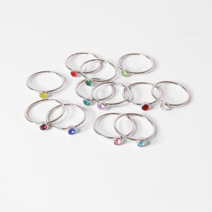 Stainless Steel Birthstone Stacking Ring Size 3