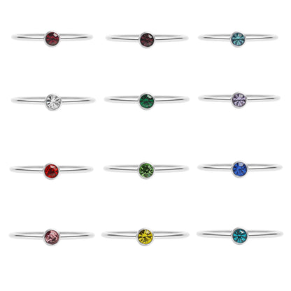 76 pc Stainless Steel Birthstone Stacking Ring Set