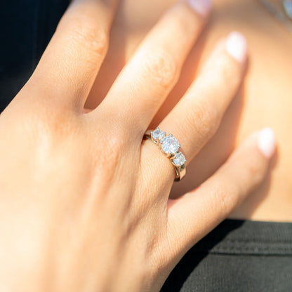 Stainless Steel CZ Accent Birthstone Ring