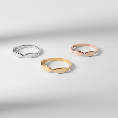 18K Gold PVD Stainless Steel Sculpted Blank Engravable Ring